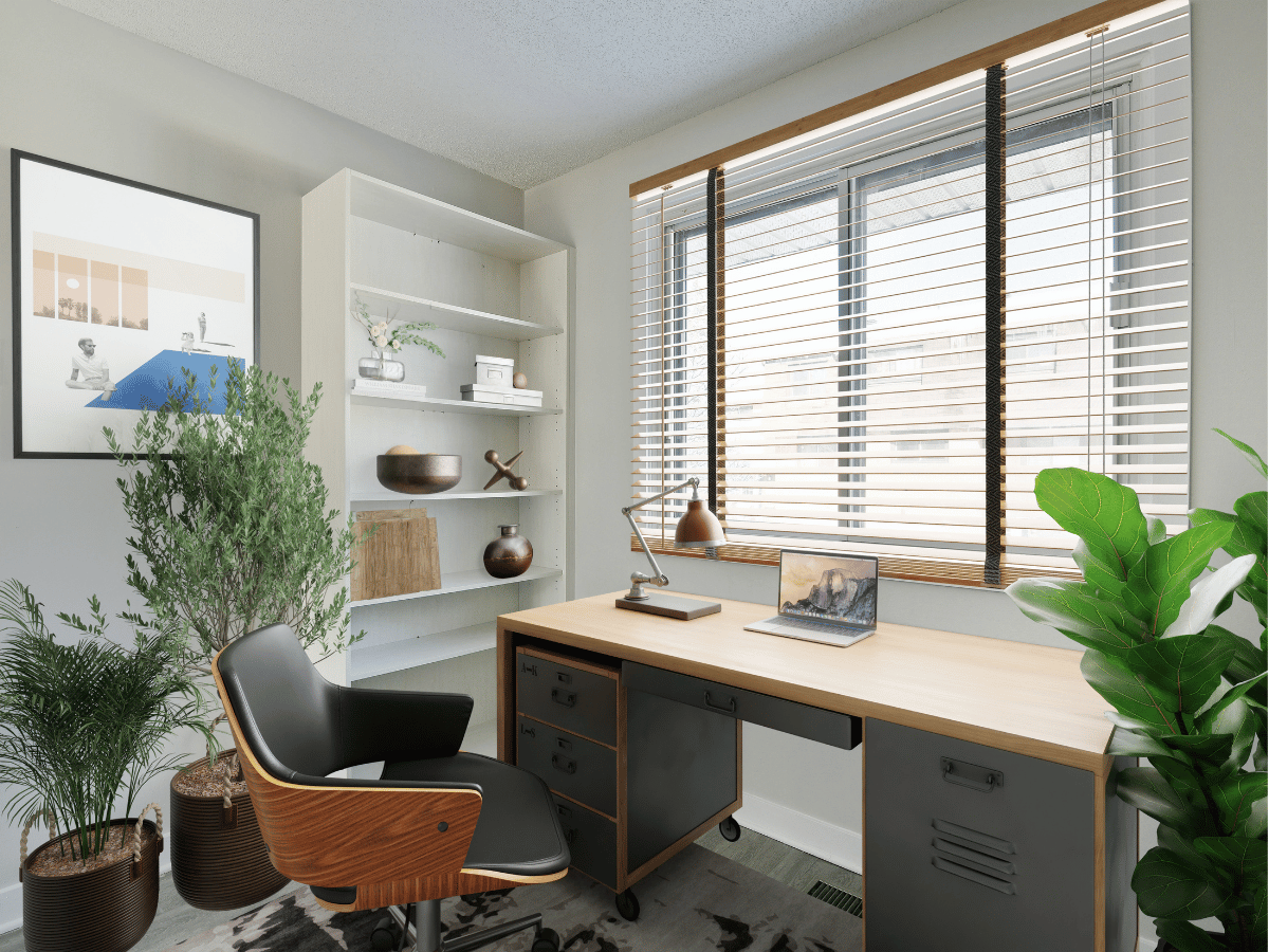 Virtually staged office at Navaho Garden Homes.